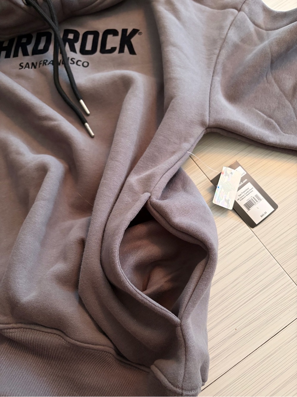 NWT Unisex Hard Rock Cafe San Francisco Gray Hoodie - Picture 6 of 7